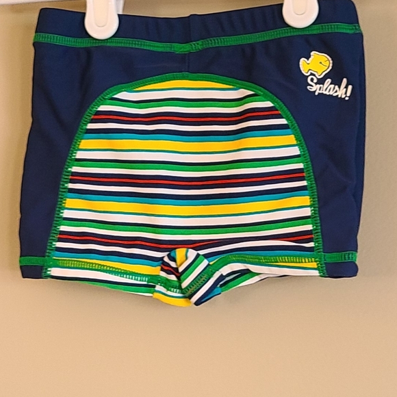 Gagou Tagou navy striped fitted swim trunks - Picture 2 of 6